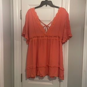 cute mini dress (coral pink)